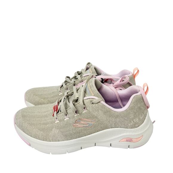 SKECHERS WOMEN ARCHFIT COMFY WAVE BEIGE PINK SIZE US 10 NEW WITH TAGS - Picture 1 of 6